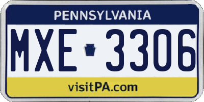 PA license plate MXE3306