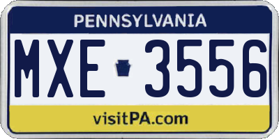 PA license plate MXE3556