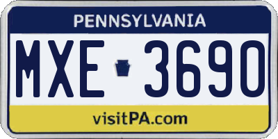 PA license plate MXE3690