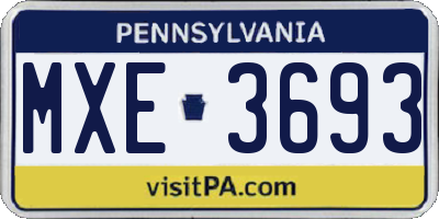 PA license plate MXE3693