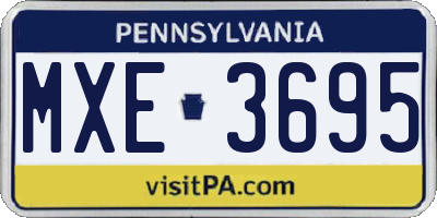 PA license plate MXE3695