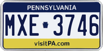 PA license plate MXE3746