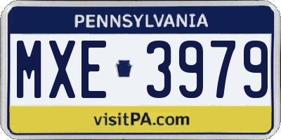 PA license plate MXE3979