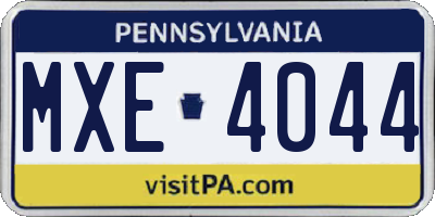 PA license plate MXE4044