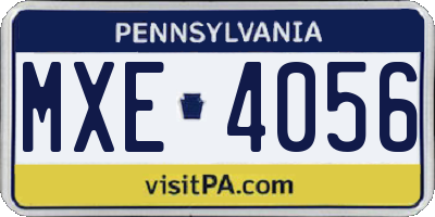 PA license plate MXE4056