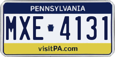 PA license plate MXE4131