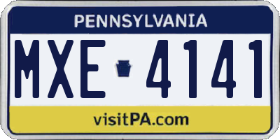 PA license plate MXE4141