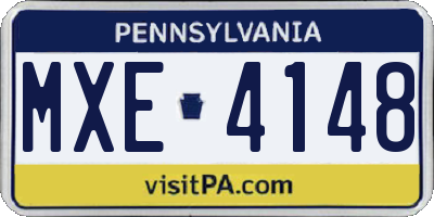 PA license plate MXE4148