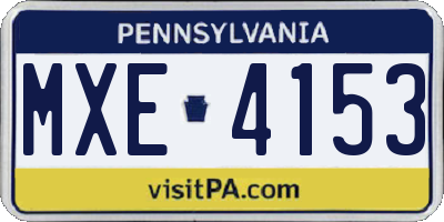 PA license plate MXE4153
