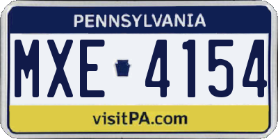 PA license plate MXE4154
