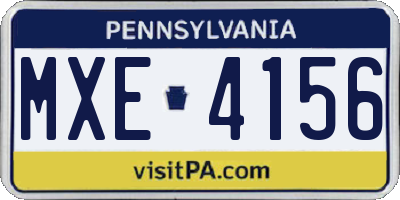 PA license plate MXE4156