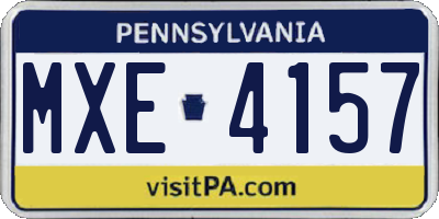 PA license plate MXE4157