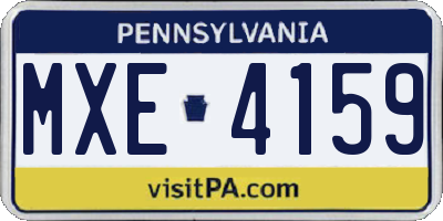 PA license plate MXE4159