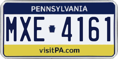 PA license plate MXE4161