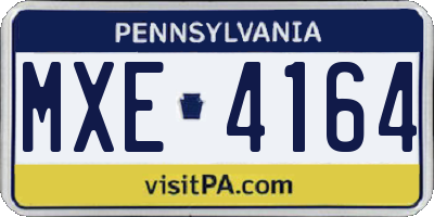 PA license plate MXE4164