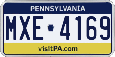 PA license plate MXE4169