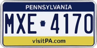 PA license plate MXE4170