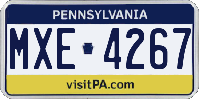 PA license plate MXE4267