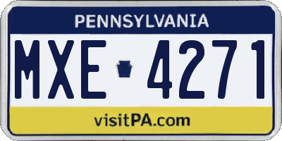 PA license plate MXE4271
