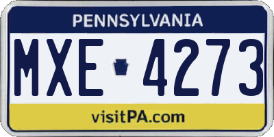 PA license plate MXE4273