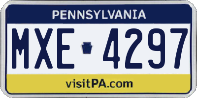 PA license plate MXE4297