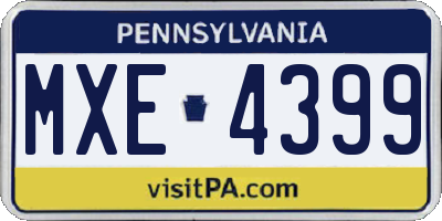PA license plate MXE4399