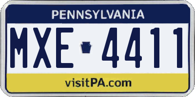 PA license plate MXE4411