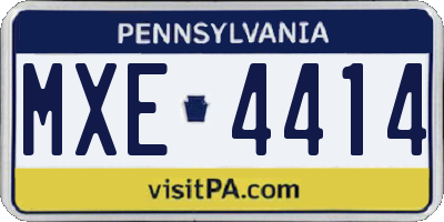 PA license plate MXE4414