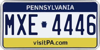 PA license plate MXE4446