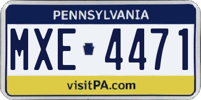 PA license plate MXE4471