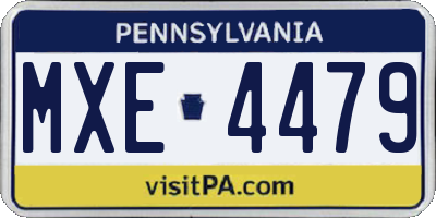 PA license plate MXE4479