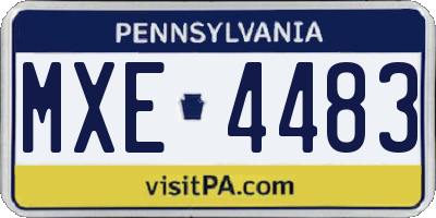 PA license plate MXE4483