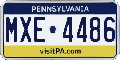PA license plate MXE4486