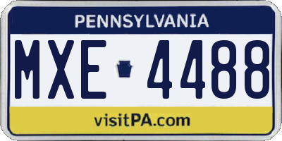 PA license plate MXE4488