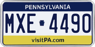 PA license plate MXE4490