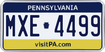 PA license plate MXE4499