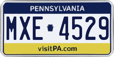 PA license plate MXE4529