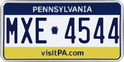 PA license plate MXE4544