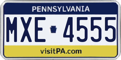 PA license plate MXE4555