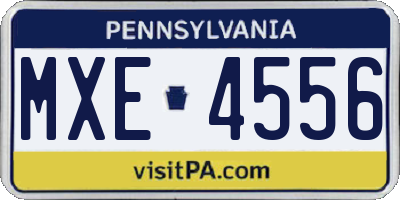 PA license plate MXE4556