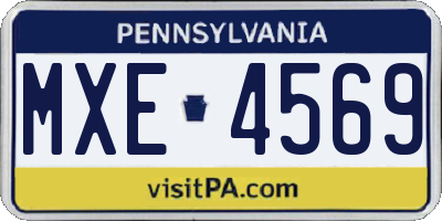 PA license plate MXE4569