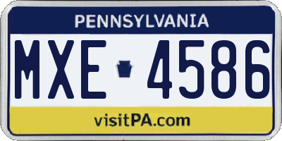 PA license plate MXE4586