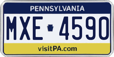 PA license plate MXE4590