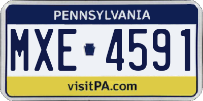 PA license plate MXE4591
