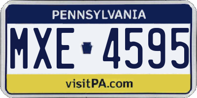 PA license plate MXE4595