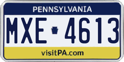 PA license plate MXE4613
