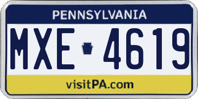 PA license plate MXE4619