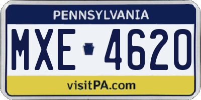PA license plate MXE4620