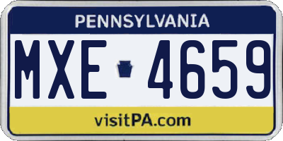 PA license plate MXE4659