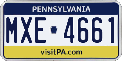 PA license plate MXE4661